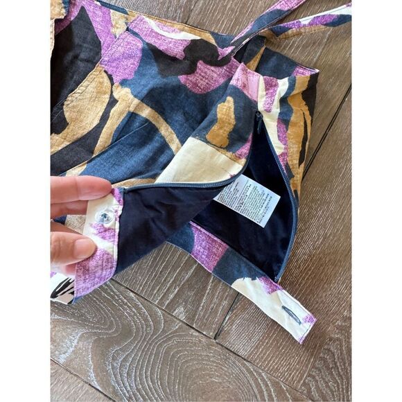 Banana Republic Printed Cross-Front Cropped Cotton Poplin Tank Top Size 4 - Picture 6 of 9